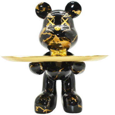 Adam & Friends Home Decor Butler Bear With Tray Sculpture | 1-Piece
