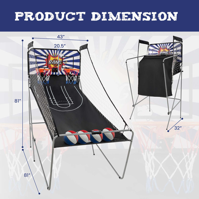 Jeu d'arcade de basketball à piles Costway