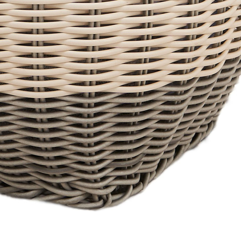 Panier de rangement Cae avec poignées, panier en osier tressé gris et crème 18 po