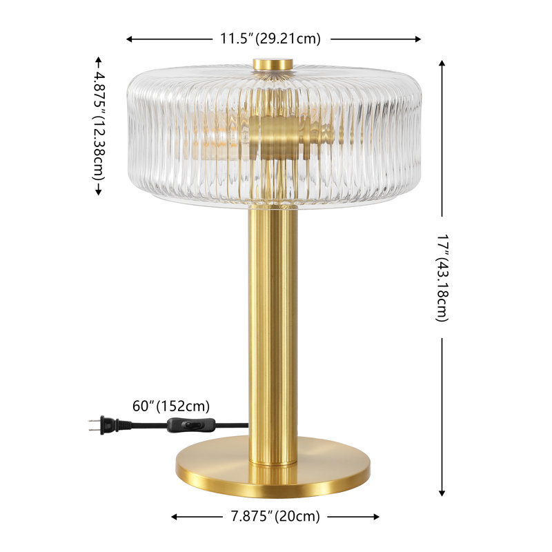 Lampe de table en verre / métal 17 pouces Richmon