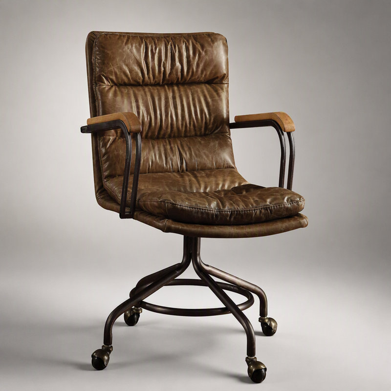 Fauteuil de bureau pivotant vintage à roulettes, orné d'adorables oreilles et pattes de chat, confort réglable et dossier inclinable.