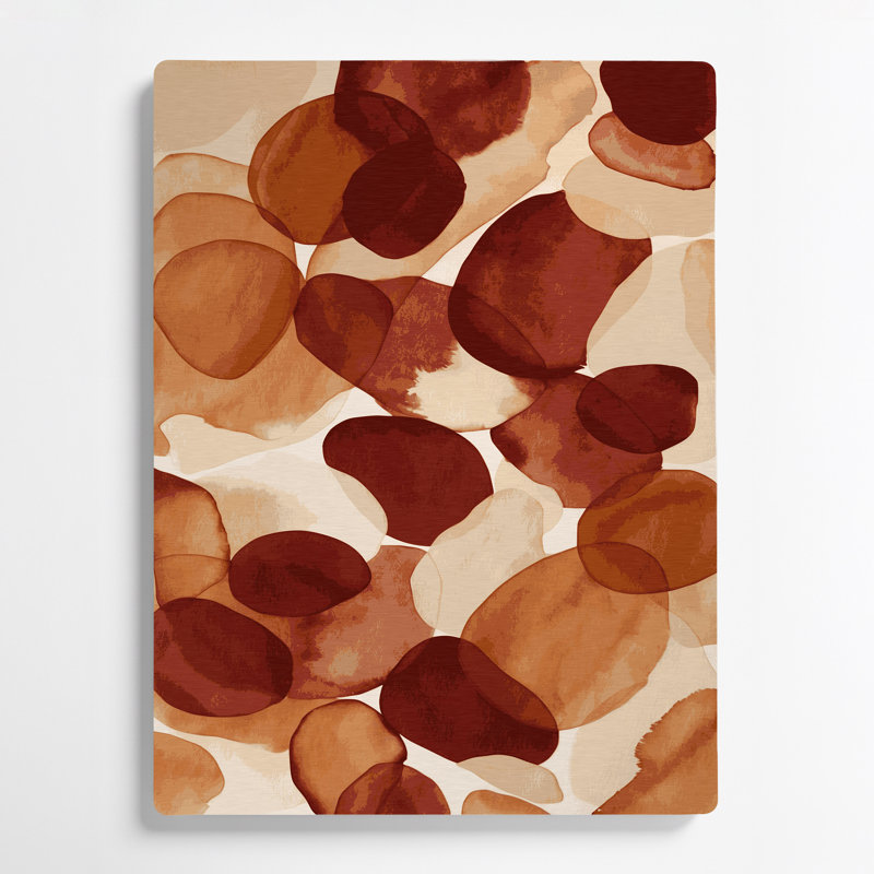 Abstrait aquarelle 55, art mural en métal brun, H 11 po x l 14 po