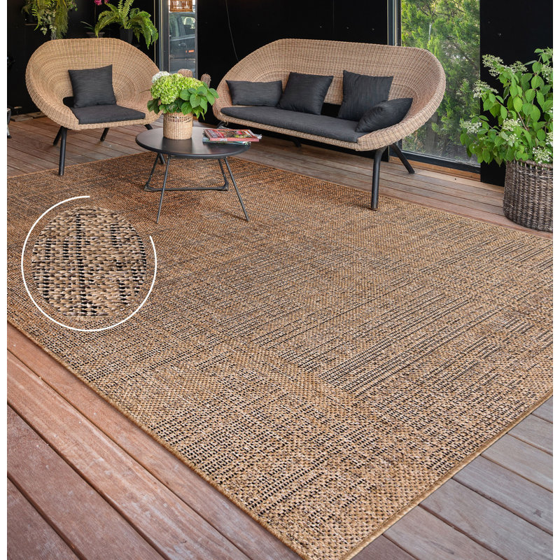 Tapis intérieur / extérieur rectangulaire Mikayla, Rectangle 5 pi 3 po x 7 pi 3 po
