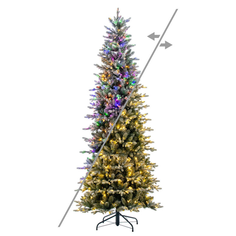 Vickerman Frosted Wistler Spruce Artificial Christ 7.5' H Lighted Artificial Spruce Christmas Tree