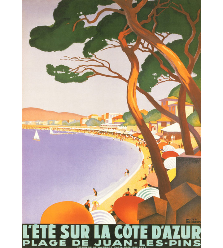 L'été sur la côte d'azur, H 18 po x l 13 po