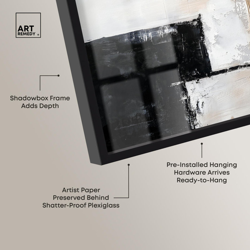 «Black Dust» et «White Ash II» par Art Remedy, H 11 po x l 16 po, Noir