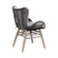 Chaise de patio d'extérieur en bois d'eucalyptus clair et corde gris anthracite
