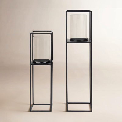 Devi 2 Piece Metal Tabletop Hurricane Set