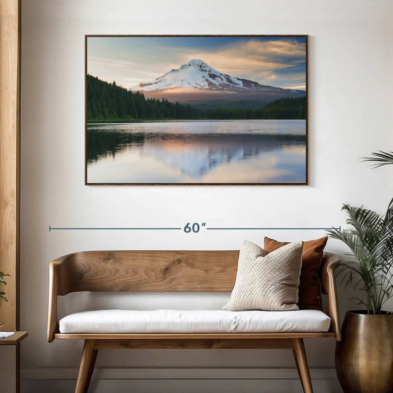 Mount Hood Panorama, 46" X 31", Floating Frame Walnut