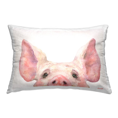 Coussin décoratif mignon avec visage de porcelet imprimé par GeorgeDyachenkoArt