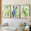 «Bright Tropical Abstraction IV», reproduction sur mesure encadrée de qualité supérieure, mat, 3 pièces