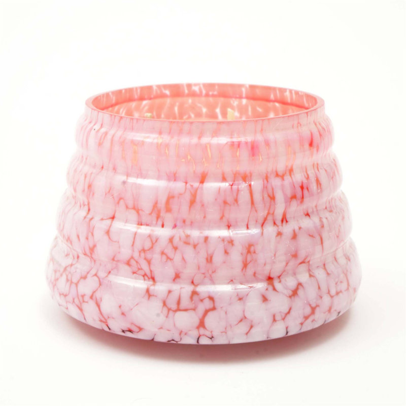 Bougie en cire parfumée Pastel Whisper - rose, vase en verre fait à la main, mélange de cire de soja, parfum améliorant l'humeur
