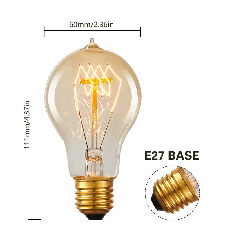 60 watts, ampoule A19 à intensité variable, culot E26 / moyen (standard)