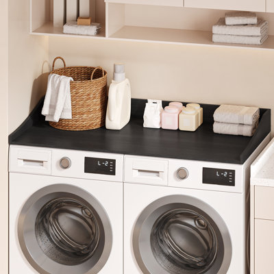 54 '' W * 27.5'' D Washer Dryer Countertop with Edge，Laundry Room Organizers and Storage