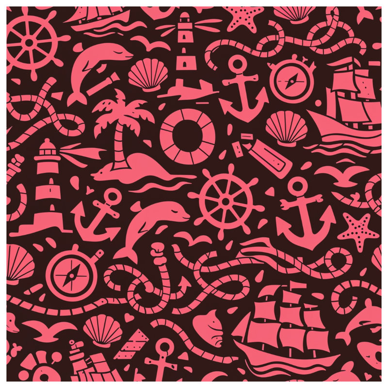 Nautical Elements Collage Wall Tapestry - Marine Wall Decor, 50in H x60in W with 4 Grommets