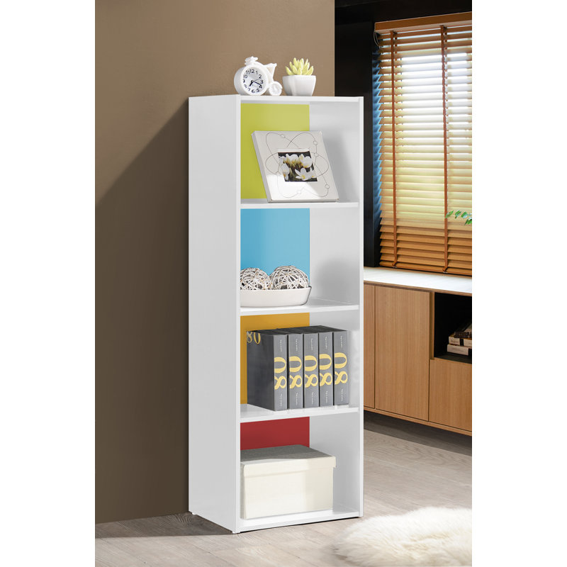 Bessan Bookcase, Multicolor, (3 Shelves) 36" H x 16" W x 12" D