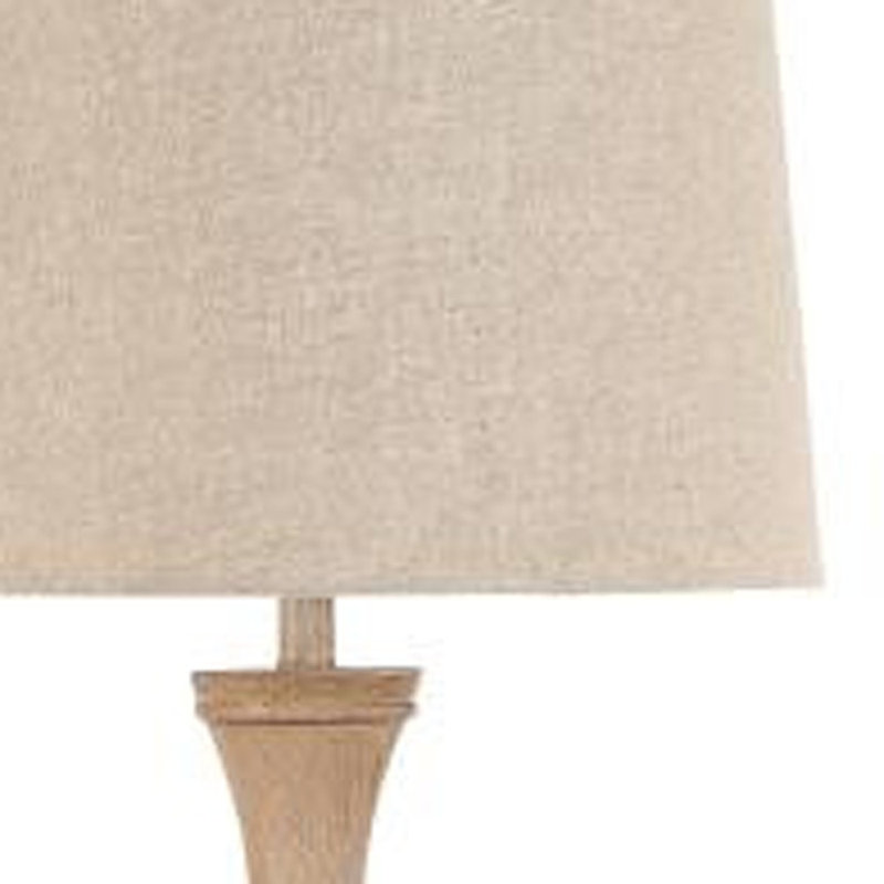 Lampe sur pied en polyrésine brun 63 po avec abat-jour beige