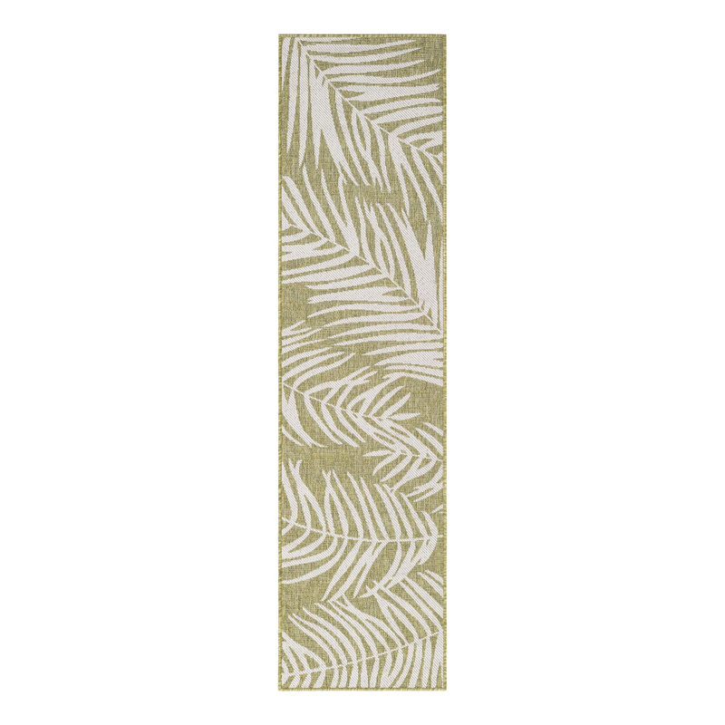 Amanda Floral Green/Ivory Indoor / Outdoor Area Rug, Runner 2'7" x 10'