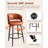 Bar Stools Set of 2, 30" Swivel Bar Height Bar Stools with Curved Back, Mid-Century Modern Faux Leather Bar Chairs with Stitching for Home Bar and Pub Table-684805668