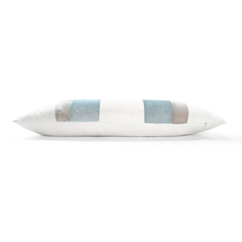 Stripe Lumbar Pillow Cover & Insert, 16" x 36", Ice