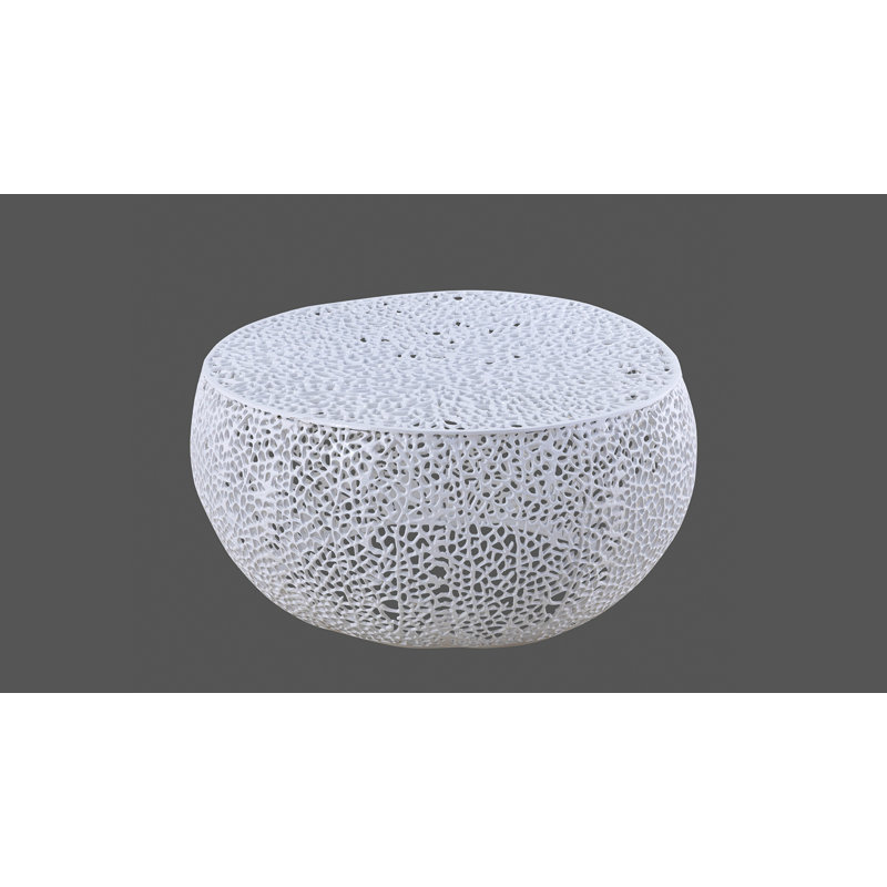 Kawanna Aluminum Drum Coffee Table, White