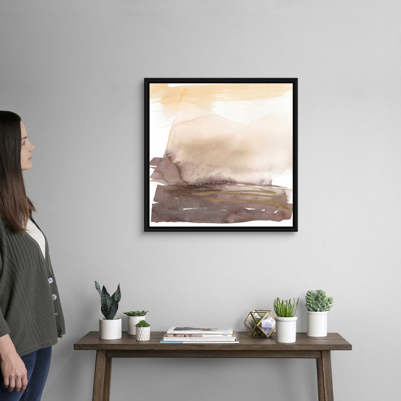 «Plum Horizon I» par Jennifer Goldberger - reproduction d'art, H 26 po x l 26 po x P 1,75 po, Toile avec cadre noir