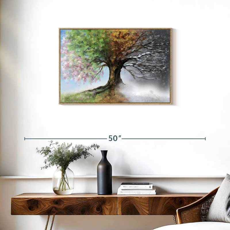 Quatre saisons, Cadre flottant en bois naturel, 31 po x 21 po