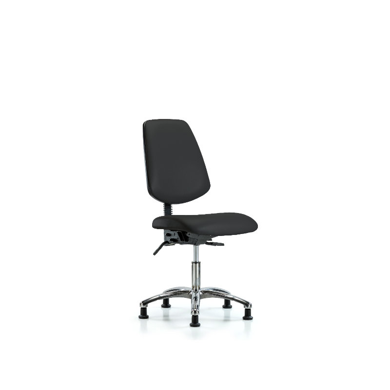 Rebeca Vinyl Task Chair, Black, Casters, Not Included