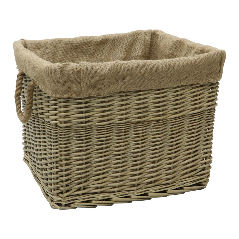 Hand Woven Wicker Laundry Basket with Handles