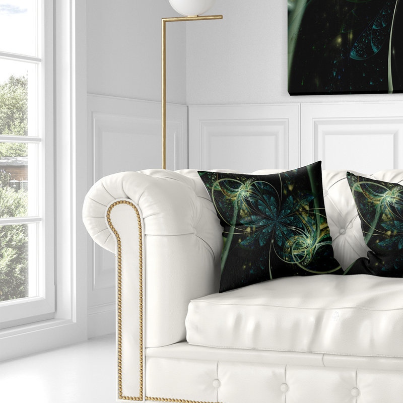 Coussin floral floral digital art, 16 po x 1 po, Coussin décoratif