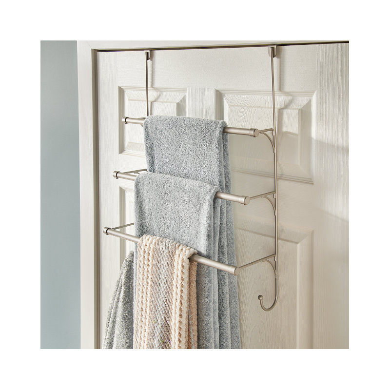 Over-the-Door Towel Rack, Flat Nickel