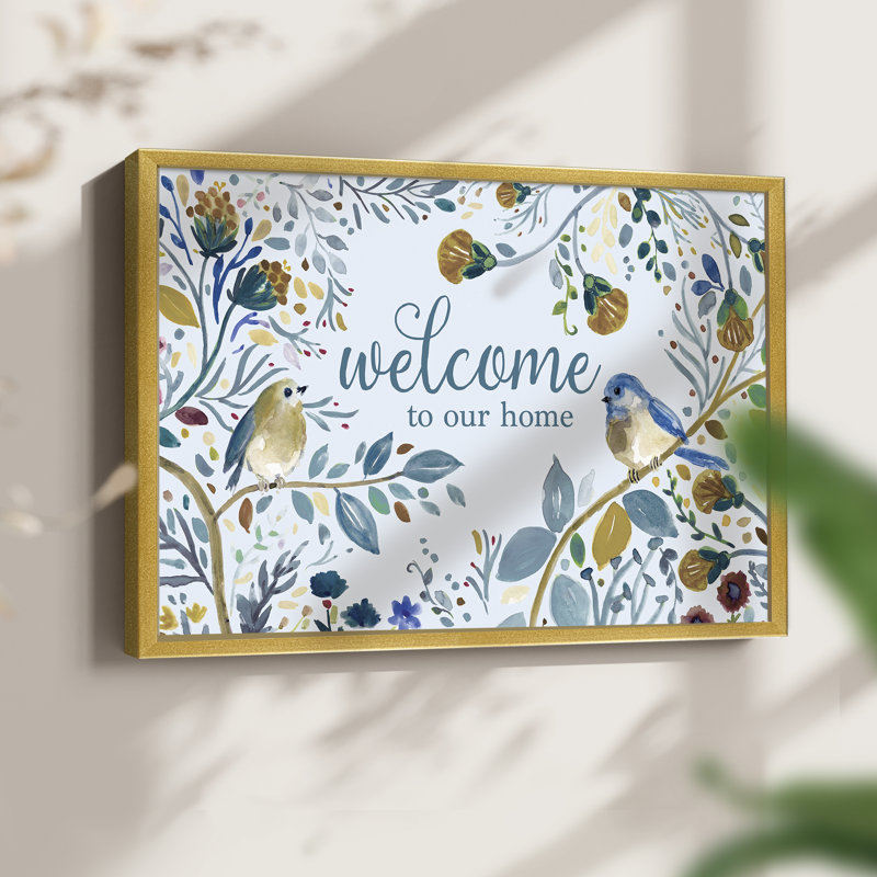 Bienvenue dans notre maison - Impression encadrée - Restickable, Doré, H 16 po x l 20 po