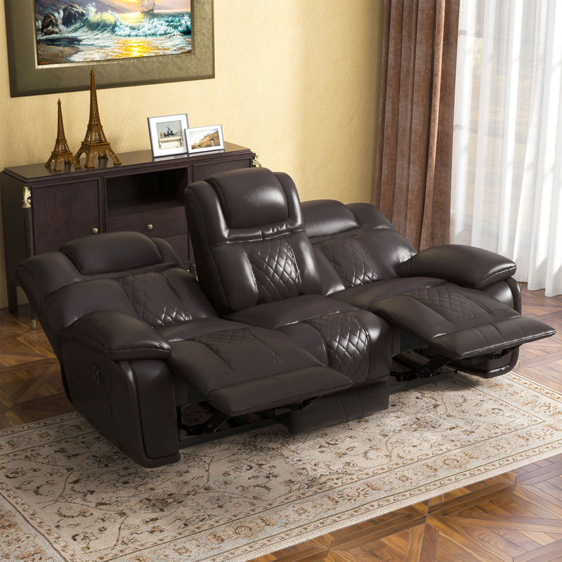 Ensemble de salon inclinable 3 pièces Jepum, Espresso