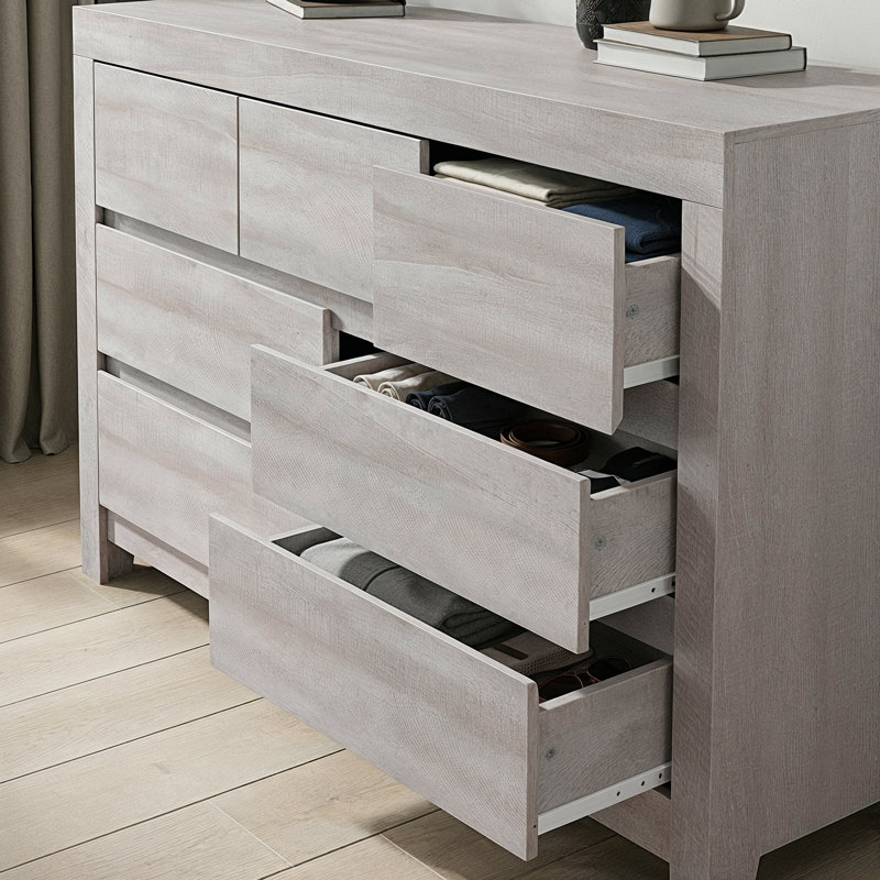 Ellani Cubbot 7 Drawer Chest of Drawers, Dusty Grey Oak