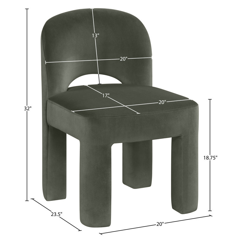 Chaise rembourrée Celine, Velours vert