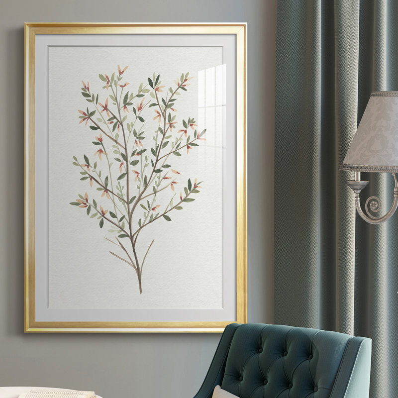 " Single Sprig III ", Gold, 42.5" H x 30.5" W x 1" D
