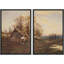 «Mystical Moonlit Meadow Nocturnal Landscape», 2 pièces sur toile-98374194-98374195