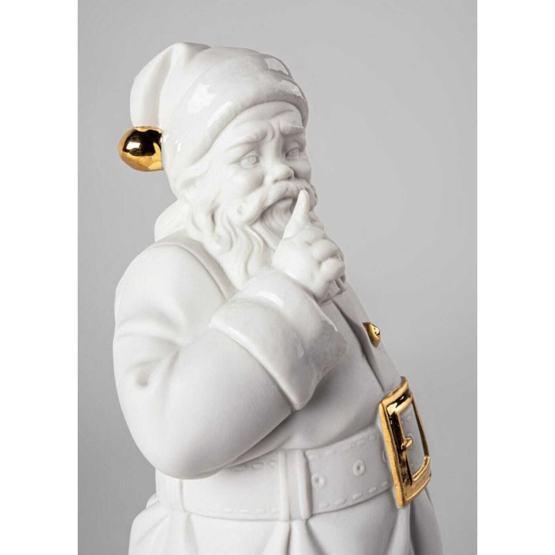Santa Is Here, White/Gold