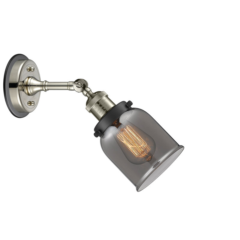 Clara Armed Sconce, Plated Smoke, Polished Nickel/Matte Black