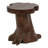 Amara Rustic Handcrafted Dark Brown Solid Teak Wood Live Edge Tree Stump Stool, 16" Accent Side Table and Decorative Indoor Plant Stand-246949742