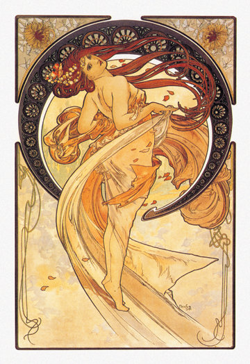 « danse goldenmucha », impression sur toile tendue, H 30 po x l 20 po x P 0,5 po