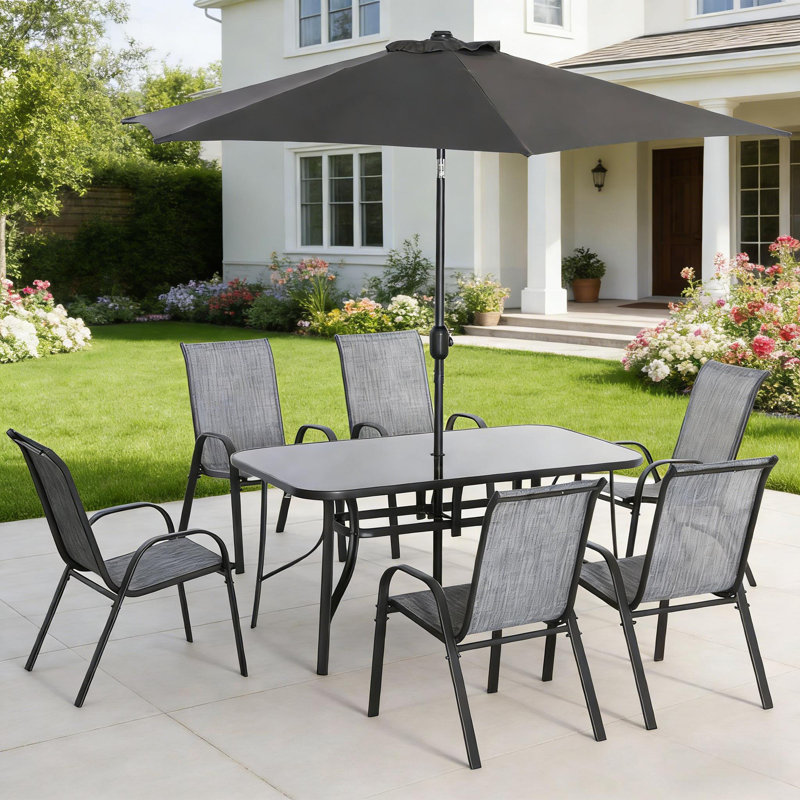 Ensemble de table et chaises d'extérieur, 8 pièces