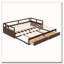 Lit de jour en bois avec lit gigogne et deux tiroirs de rangement, lit de jour extensible-1920349324