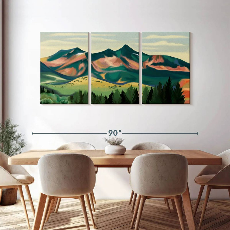 " Mountain " 3 - Pieces, 39" H x 80" W x 1.25" D
