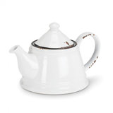 Forest Green Enamel Look Teapot