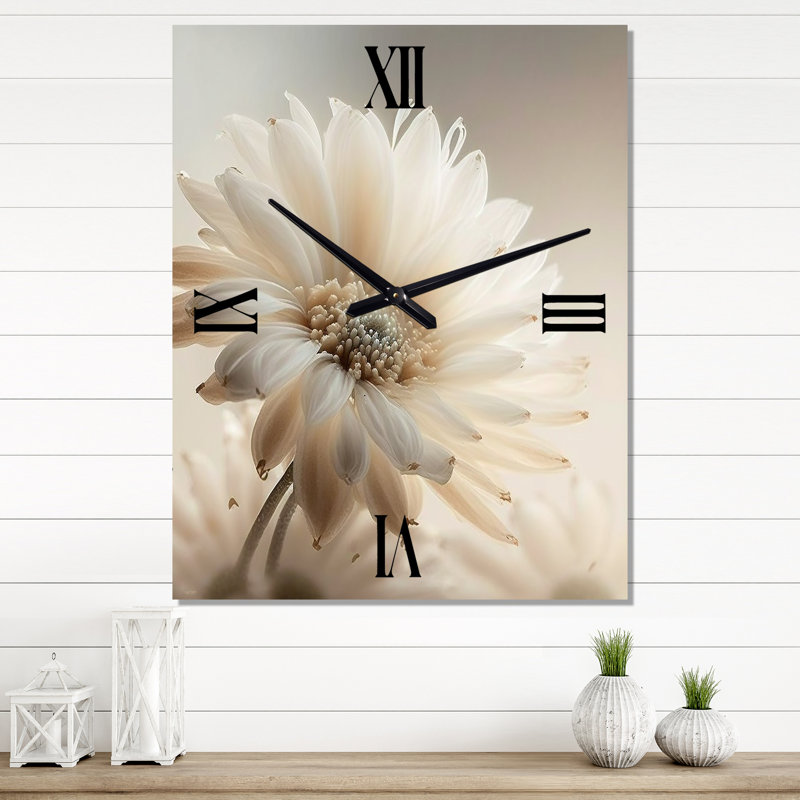 Horloge murale Gerbera Flowers III - Floral Daisy, H 28 po x l 12 po x P 1 po