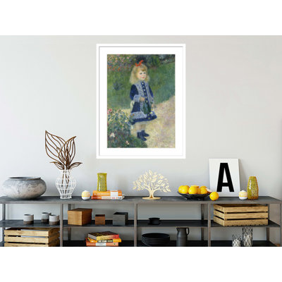 «A Girl with a Watering Can» par Pierre-Auguste Renoir, impression giclée encadrée