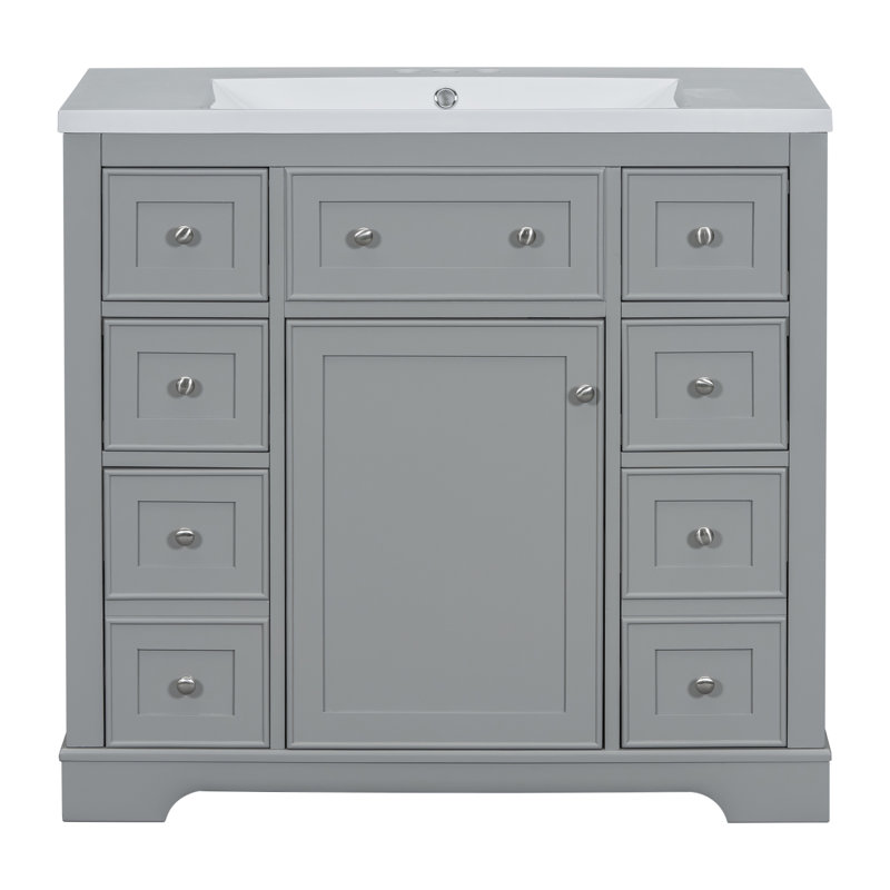 Meuble-lavabo 36 po avec lavabo, Gris