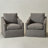 28" Wide Down Fill Upholstered Slipcovered Swivel Barrel Chair Set of 2-829389179