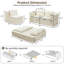 Canapé multi-fonctionnel en velours côtelé beige avec lit convertible pour la vie moderne